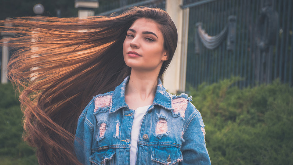 Beauty with long straight hair